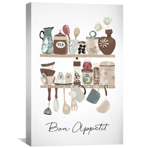 Bon Appetit Kitchen Canvas Art Clock Canvas