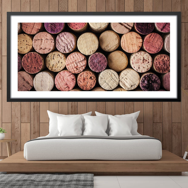 Bottled Corks Print Art Clock Canvas