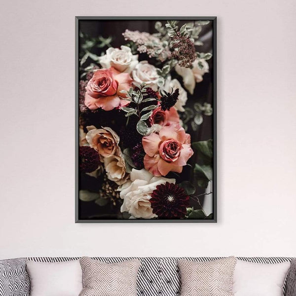 Bouquet of Flowers Canvas Art Clock Canvas