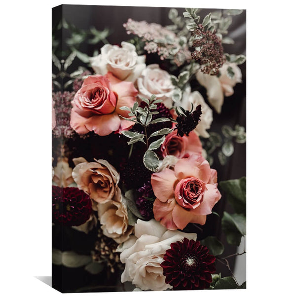 Bouquet of Flowers Canvas Art 40 x 60cm / Unframed Canvas Print Clock Canvas