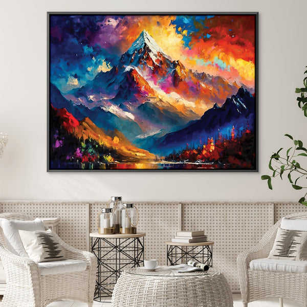 Brush Stroke Mountain Canvas Art Clock Canvas