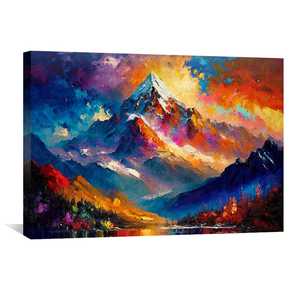 Brush Stroke Mountain Canvas Art Clock Canvas