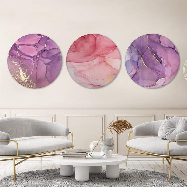 Brushed Petal Canvas - Circle Art Clock Canvas