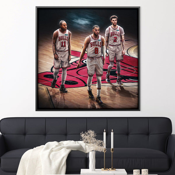 BULLS COOL2 Canvas Art 30 x 30cm / Unframed Canvas Print Clock Canvas