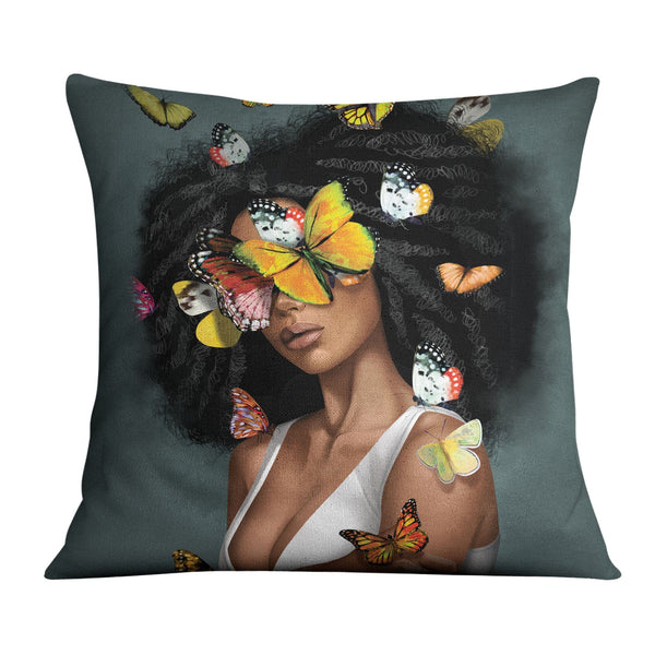 Butterfly Elegance A Cushion Cushion Cushion Square Clock Canvas