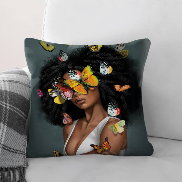 Butterfly Elegance A Cushion Cushion Cushion Square Clock Canvas