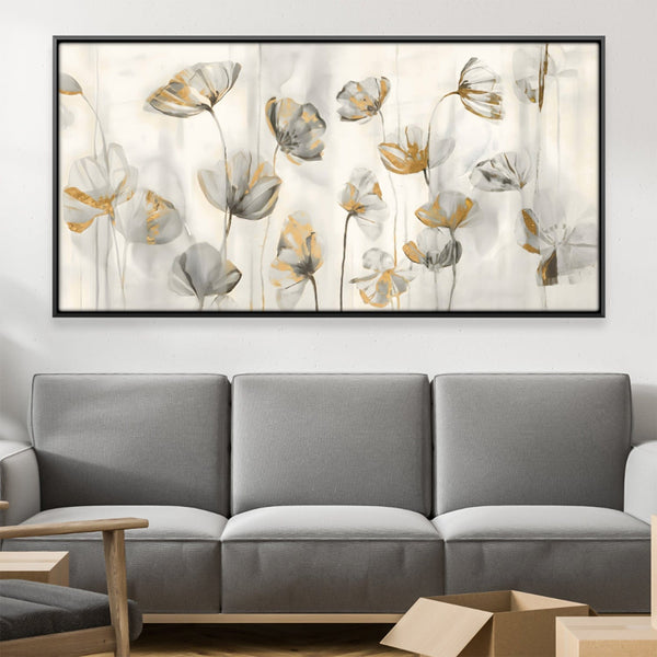 Calm Flowers Canvas Art Clock Canvas