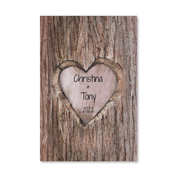 Carved Love Canvas Art 30 x 45cm / Standard Gallery Wrap Clock Canvas