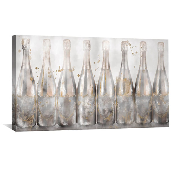 Champagne Nights Canvas Art 50 x 25cm / Unframed Canvas Print Clock Canvas