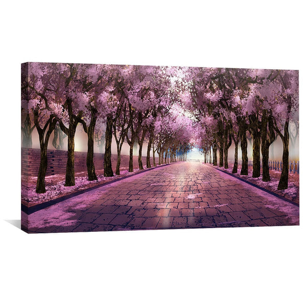 Cherry Blossom Strolls Canvas Art Clock Canvas