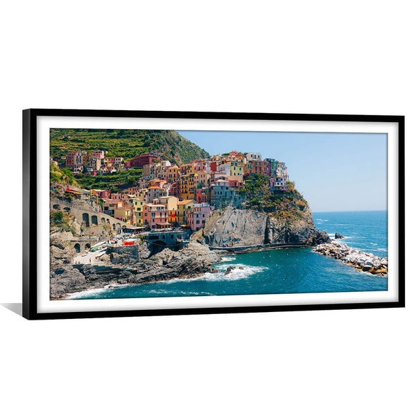 Cinque Terre Coastline Print Art 50 x 25cm / Unframed Print Clock Canvas