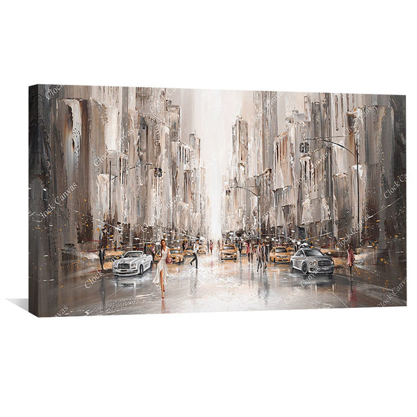 City Life, New York Canvas Art Clock Canvas