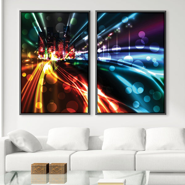 City Light Trails Canvas Art Clock Canvas