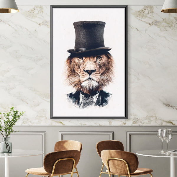 Classy Lion Light Canvas Art 30 x 45cm / Unframed Canvas Print Clock Canvas