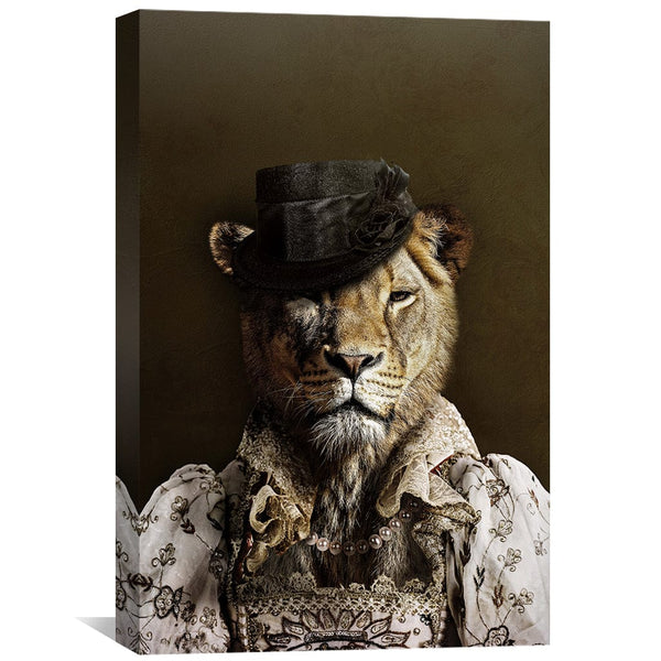 Classy Lioness Canvas Art Clock Canvas