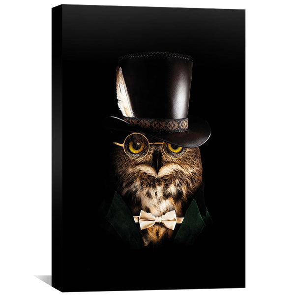 Classy Owl Canvas Art Clock Canvas