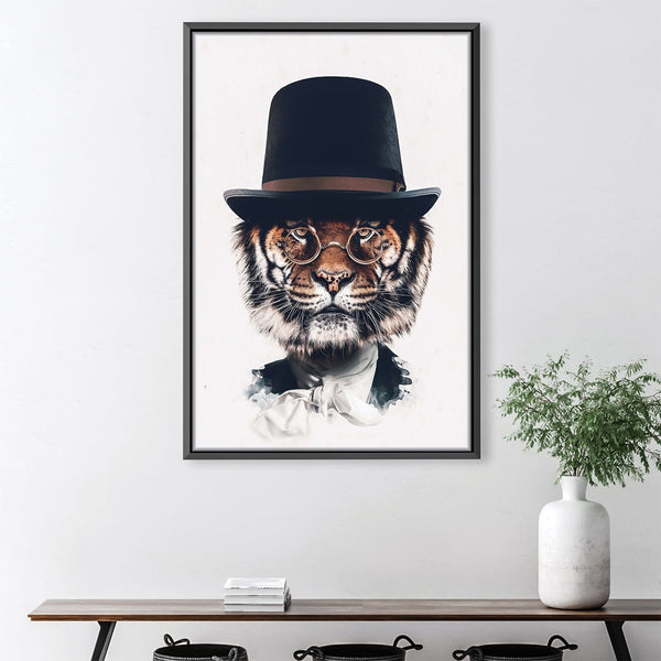 Classy Tiger Light Canvas Art 30 x 45cm / Unframed Canvas Print Clock Canvas