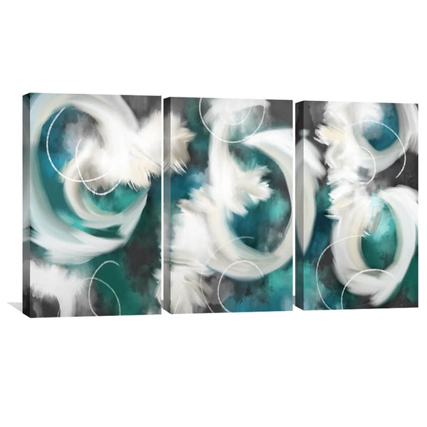 Clouded Abstract Canvas Art Clock Canvas