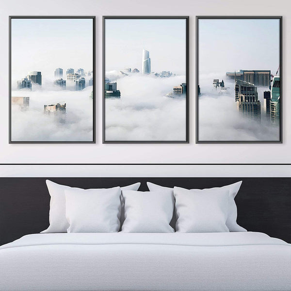 Cloudy City Canvas Art Clock Canvas