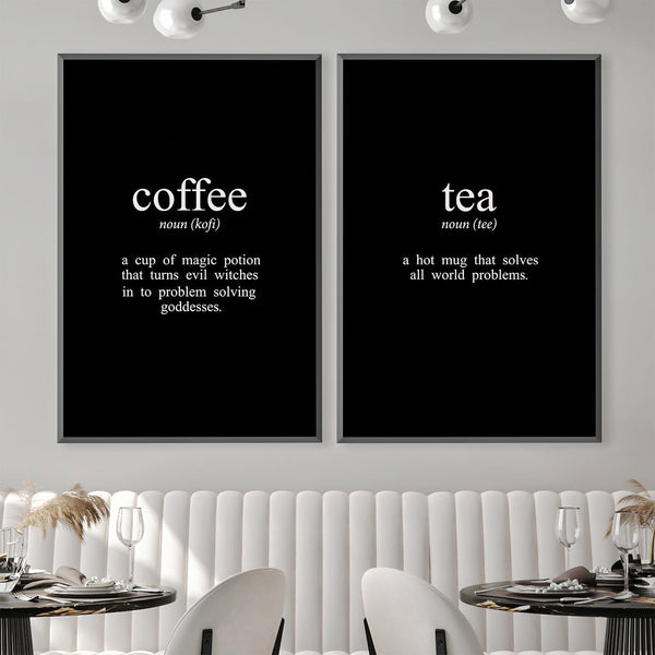 Coffee and Tea Canvas Art Clock Canvas