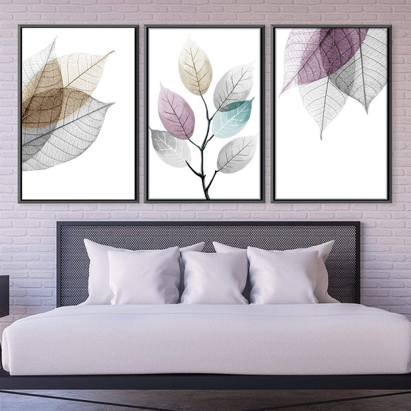 Color Splash Leaf Canvas Art Clock Canvas