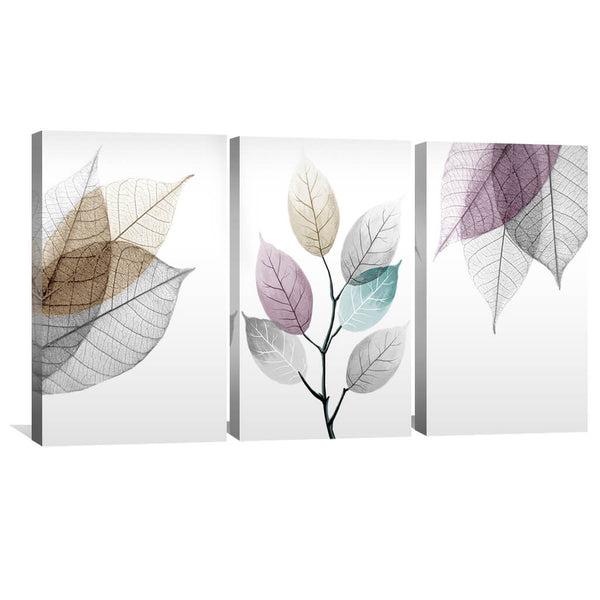 Color Splash Leaf Canvas Art Clock Canvas