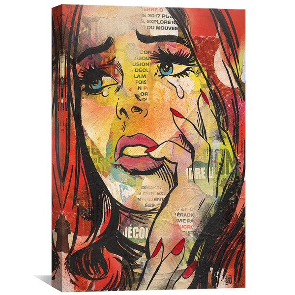 Comic Woman 2 Canvas Art Clock Canvas