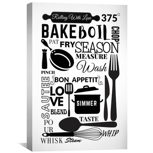 Cooking Steps Canvas Art 30 x 45cm / Unframed Canvas Print Clock Canvas