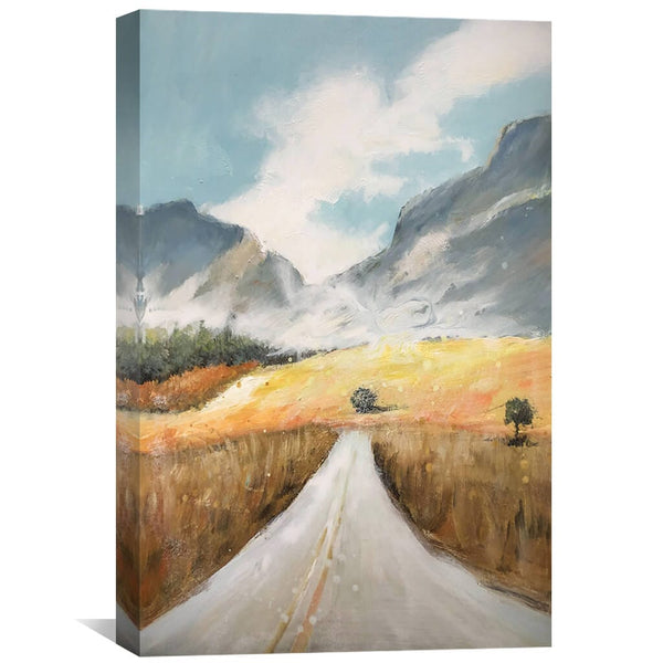 Country Road Oil Painting Oil Clock Canvas