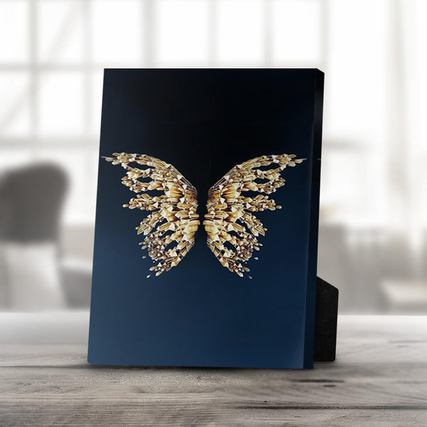 Crystal Butterfly Desktop Canvas Desktop Canvas 20 x 25cm Clock Canvas