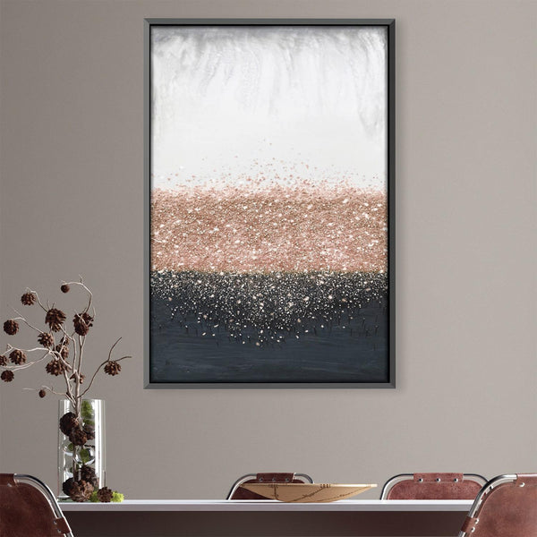 Crystal Rain Dusty Rose Canvas Art Clock Canvas