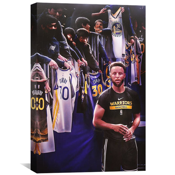 Curry Autograph Line Up Canvas Art Clock Canvas