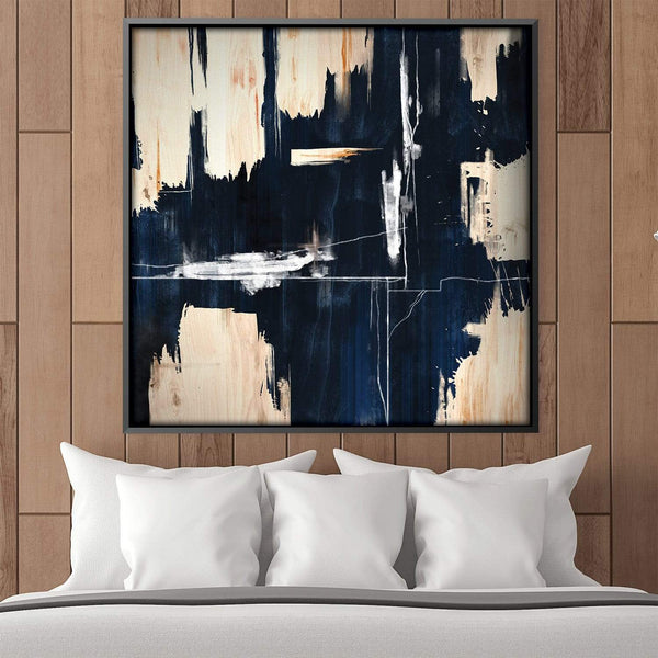 Deep Blue Abstract Canvas Art Clock Canvas