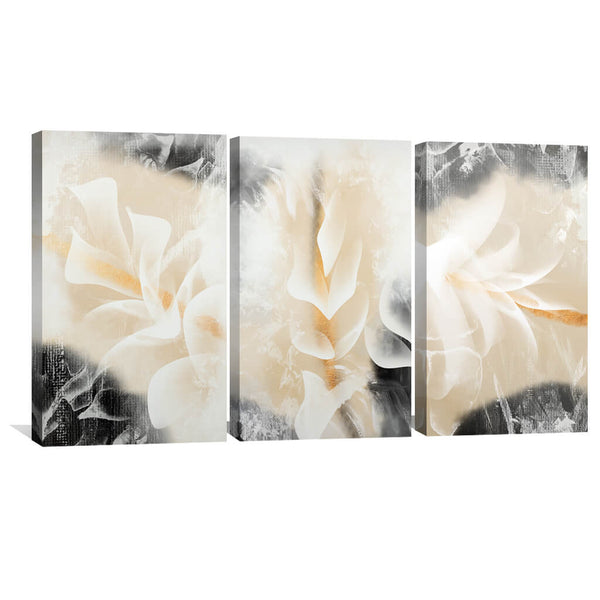 Delicate Spirit Canvas Art Set of 3 / 40 x 60cm / Framed Gallery Wrap Clock Canvas