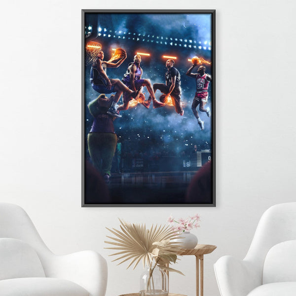 Dream Dunk Contest Canvas Art 30 x 45cm / Unframed Canvas Print Clock Canvas