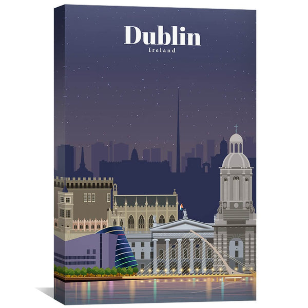 Dublin Canvas - Studio 324 Art 30 x 45cm / Unframed Canvas Print Clock Canvas