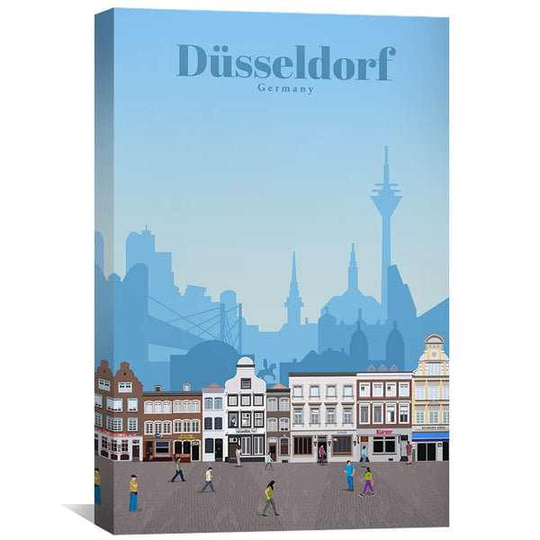 Duesseldorf Canvas - Studio 324 Art 30 x 45cm / Unframed Canvas Print Clock Canvas