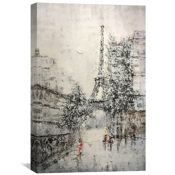 Eiffel Beauty Oil Painting Oil Clock Canvas