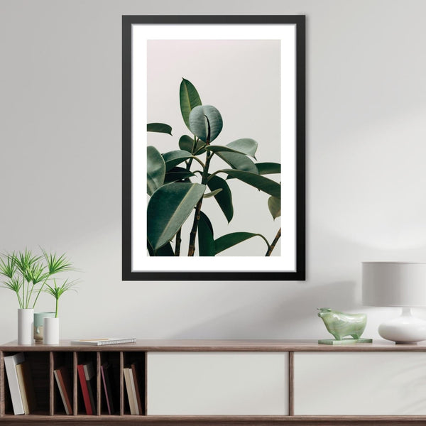 Elastica Plant Print Art 30 x 45cm / Unframed Canvas Print Clock Canvas