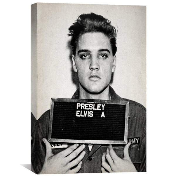 Elvis Mugshot Canvas Art Clock Canvas