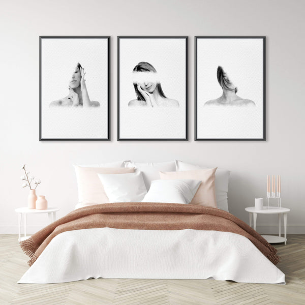 Erased Woman Canvas Art Clock Canvas