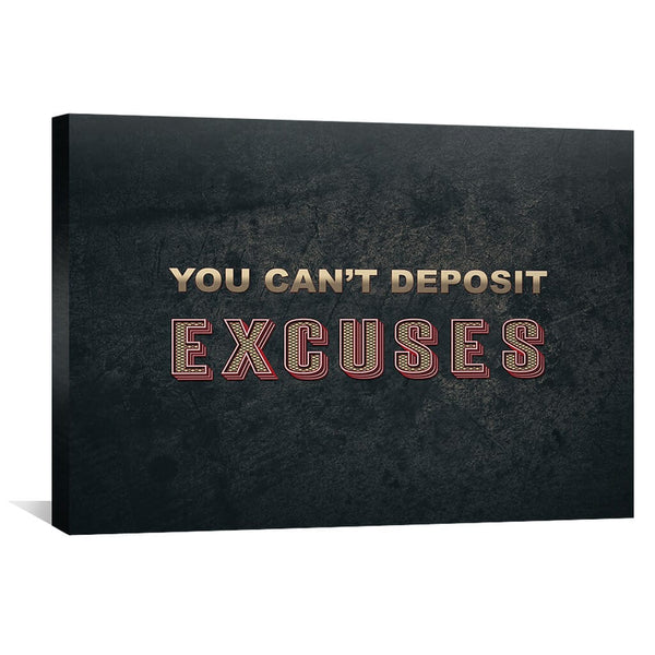 Excuses Canvas Art 30 x 45cm / Standard Gallery Wrap Clock Canvas