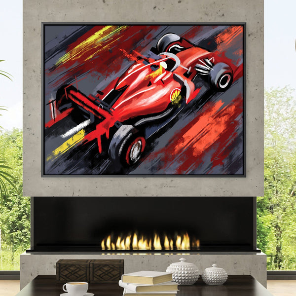 F1 Brush Strokes Canvas Art 45 x 30cm / Unframed Canvas Print Clock Canvas