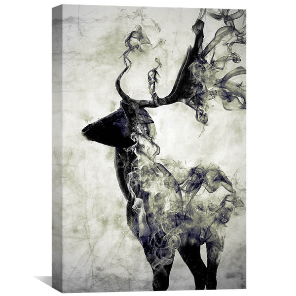 Faded Buck Canvas Art Clock Canvas