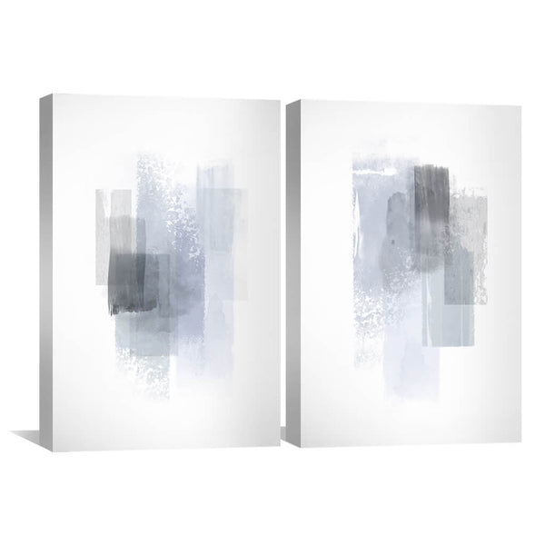 Faded Violet Canvas Art Set of 2 / 30 x 45cm / Unframed Canvas Print Clock Canvas