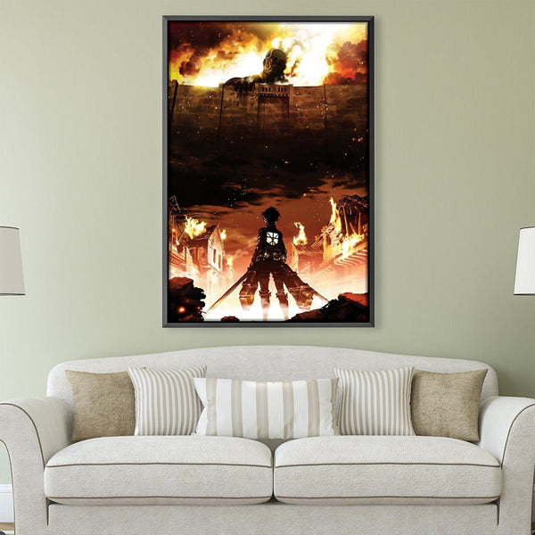 Fall of Wall Maria Canvas Art 30 x 45cm / Unframed Canvas Print Clock Canvas