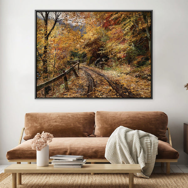 Falling Leaves Canvas Art 45 x 30cm / Unframed Canvas Print Clock Canvas