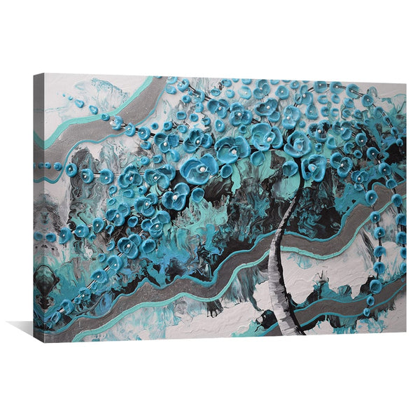 Fantasia in Turquoise Canvas Art Clock Canvas