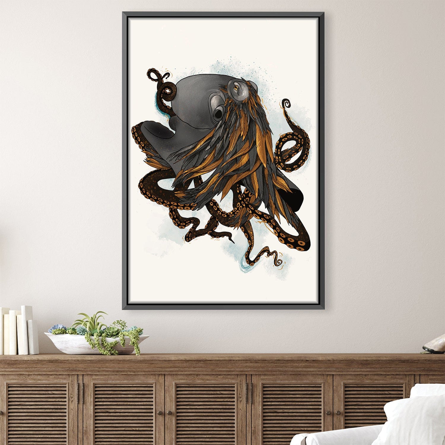 Feathered Octopus Light Canvas – ClockCanvas