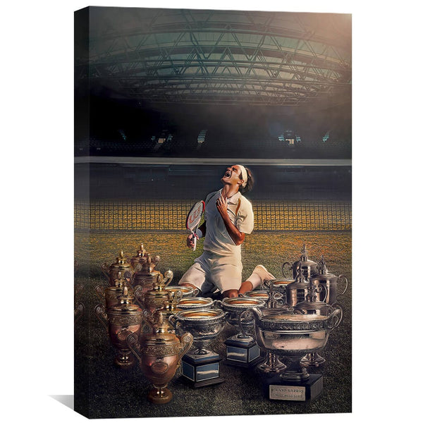 Federer Canvas Art 30 x 45cm / Unframed Canvas Print Clock Canvas